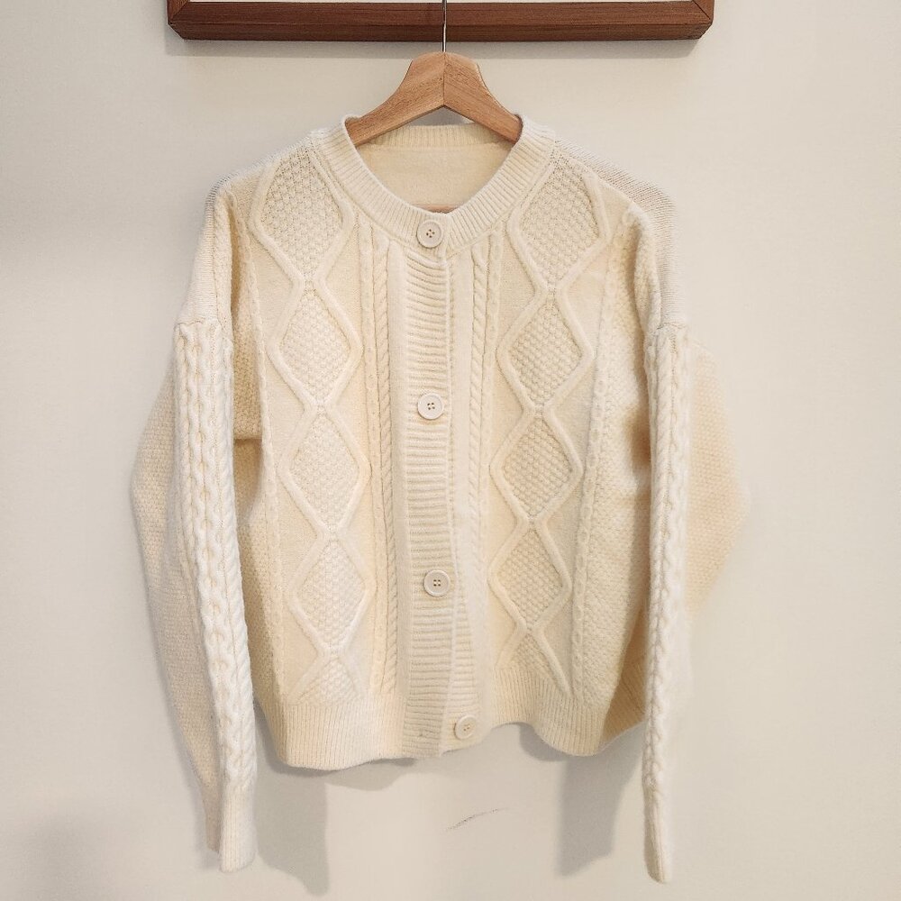 Soft cream wool cardigan